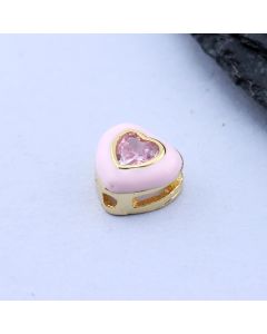 Perla Srce+CZ Cirkon 8x8 mm, 18k Pozlata...P-C007-15G-G2
