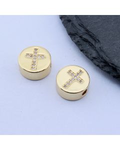 Perla+CZ Cirkoni 11x11 mm, 18k Pozlata...P-C035-19G-03