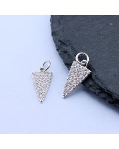 Privezak+CZ 15x8 mm, Rodijum...P-G090-07-R