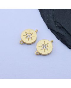 Konektor+CZ Cirkoni 12.5x9 mm,18k Pozlata...P-332105G