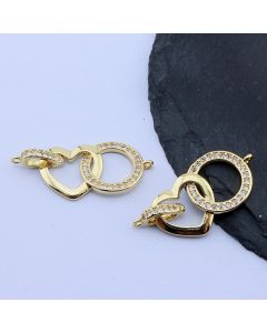 Konektor+CZ Cirkoni 24x13 mm,18k Pozlata...P-332107
