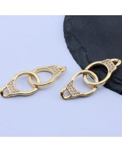 Konektor+CZ Cirkoni 37x19 mm,18k Pozlata...P-332103