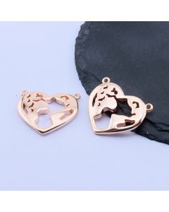 Konektor Srce 24x20.5 mm,Rose Gold...P-332106-RS