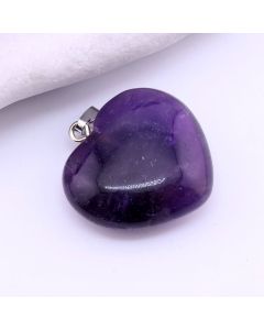 Privezak prirodni kamen Ametist - Srce 25x28mm   ( 25KP01D )