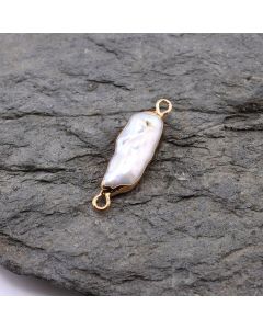 Prirodni Barok Keshi biser konektor oko 25x6-8x5mm, alke 3mm ( SLBIS107 )