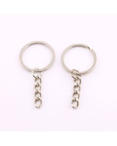 Dupla alka za priveske za ključeve 25x2 mm, lanac 7x6mm- boja inoxa ( 3950885918 )