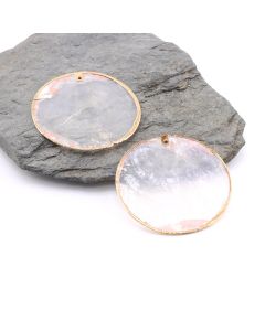 Privezak od školjke oko 40 x 1  mm- boja zlata (  130002 )