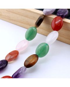 Perle mix prirodnog  kamena- Oval ...KP-P528-M20-01