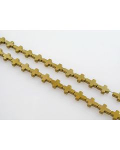 Hematit perle, Krstić Boja Zlatna  4 x 6 mm (KP-HEM-58)