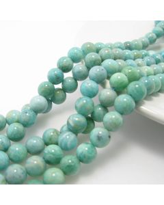 Prirodni Amazonit A grade, Dimenzjia 6 mm. Cena je data za niz od oko 65 perli. ( KPAMZA6 )