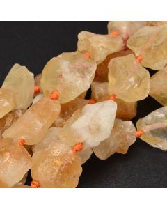 Citrin neobradjen , bušen : rupa 1mm, Cena je data za niz od 16-17 komada  ( KPCIT02N )