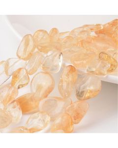 Prirodni Citrin, Nugets čips, 15~17x14~15x5~8mm, Rupa: 1mm;   ( KPCIT05N )