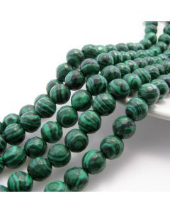 Malahit Fasetiran, Dimenzjia 6 mm. Cena je data za niz od oko 65 perli. ( KPMLH6F )