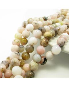 Prirodni Pink Opal, Dimenzjia 6mm. Cena je data za niz od oko 65 perli. ( KPPINKO6 )