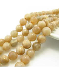 Prirodni Sunčev kamen, Dimenzjia 8 mm. Cena je data za niz od oko 48 perli. ( KPSUNK8 )