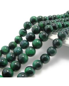 Zeleno Tigrovo oko; Dimenzije 8mm; Cena je data za niz od oko 48 perli ( KZTO8 )