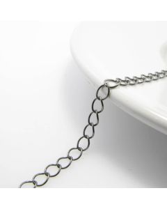 Metalni lanac za krajeve 6x5 mm- boja hematit crna ( L117HC)