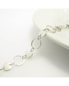 Metalni mesing lanac- boja inoxa  6mm, alka 3x2mm i 8x1mm ( L3-3N)