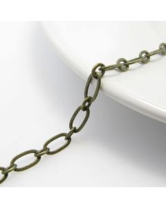 Metalni lanac- boja antik bronze 7x4mm, mala alka 4x3mm ( L3-6AM)