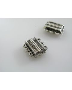 Magnetna kopča za 3 niza, 17x18 mm, boja antik srebra ( MAGKOP116AS )