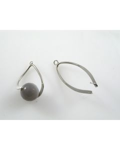 Ukrasna osnova za Minđuše 40x20 mm,- boja inoxa ( MK-MIN106N )