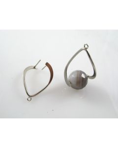 Ukrasna osnova za Minđuše 0x20 mm- boja iinoxa ( MK-MIN107N )