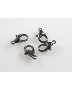 Lobster kopča za nakit boja hematit crna. Dimenzije 16x9mm, boja hematit crna (MKOK-KL503-HC)