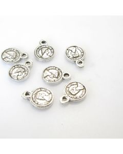 Privezak 11 x 8 mm,- boja antik srebro ( MKPRIV120AS )