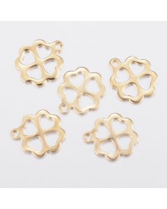 Privezak Detelina od  304 nerdjajućeg čelika u boji zlata, 12x11x0.8mm  ( NČPRIV124N )