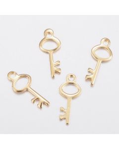 Privezak Ključić od  304 nerdjajućeg čelika u boji zlata, 15x6x0.8mm  ( NČPRIV126N )