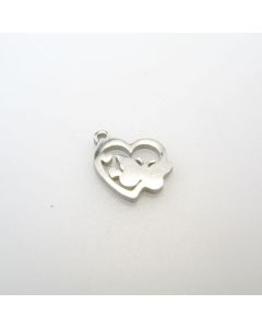 Privezak - Leptir u srcu, Nerdjajući čelik 304 ( NČPRIV136 )