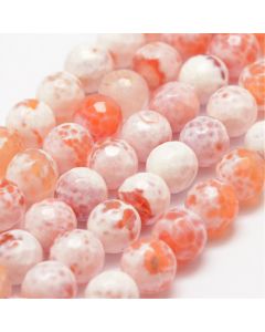 Prirodni fasetiran vatreni Ahat, dimenzije 8mm- boja svetlo crvena ( PKAH01 )