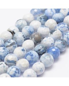Prirodni fasetiran vatreni Ahat, dimenzije 8mm- boja plava ( PKAH02 )