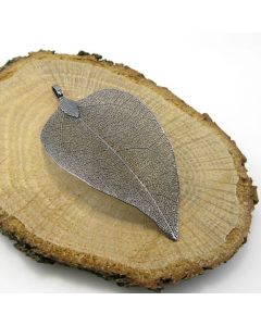 Privezak od prirodnog lista, dimenzije oko 5x8 cm- boja hematita ( PRIVLH5 )