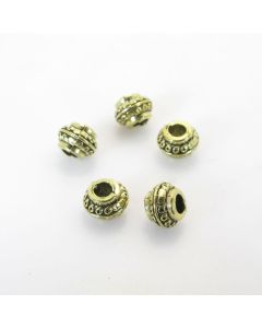 Metalna perla 8,5 x 6,5 mm, rupa oko 3.5 mm- boja antik bronza ( R154AM )