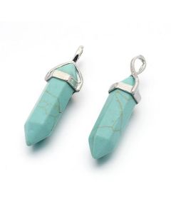 Privesci od kamena Tirkiz 30-37x12mm