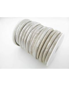 Štepana PU kožica 6mm - Light silver