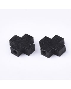 Drveni Krstići 14.5~15x14.5~15x5mm,, rupa oko 2mm ( S05042C01)