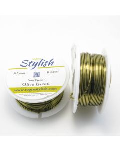Posrebrena žica Olive Green--Non Tarnish 0,8 mm.1020OLG-08