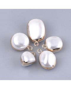 Privezak slatkovodni biser oko 17~25x12~15x8~11mm- obod boja zlata (  120003 )