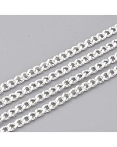 304 Stainless steel lanac 4.5x3x0.8mm- boja srebra ( 2061032 )