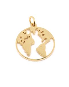 Privezak svet 304 Stainless steel 19x17x1 mm- boja GOLD ( 207035 )