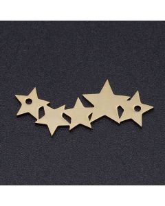 Link Zvezda 304 Stainless steel 30x11x1mm, rupe 0,7mm- boja zlata ( 209112 )