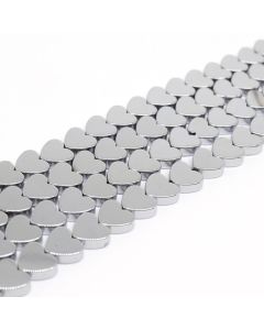 Hematit perle  8x8 mm, boja metal srebro, Cena je data za 1 niz od oko 39cm, Niz sadrži oko 48 perli ( 2131023 ) 