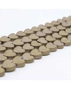 Hematit perle  6x6 mm, boja mat zlatna, Cena je data za 1 niz od oko 39cm, Niz sadrži oko 60 perli ( 2131030 )