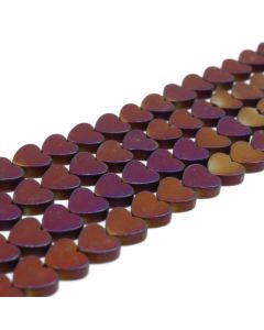Hematit perle  8x8 mm, boja mat metalik ljubičasta, Cena je data za 1 niz od oko 39cm, Niz sadrži oko 48 perli ( 2131047 ) 