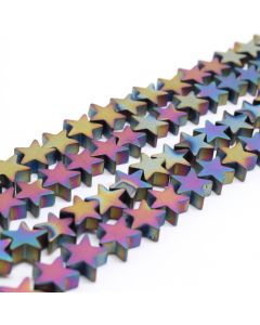 Hematit perle  6x6 mm, boja mat metalik multicolor, Cena je data za 1 niz od oko 39cm, Niz sadrži oko 60 perli ( 2131058 )