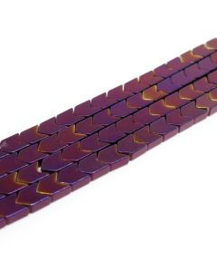 Hematit perle 6x8 mm, boja metalik ljubičasta, Cena je data za 1 niz od oko 39cm, Niz sadrži oko 48 perli ( 2131131 )