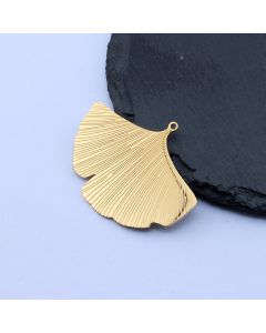 304 Stainless Steel Privezak Ginko 42x30 mm/1 kom Gold IP...26SS02-L-G