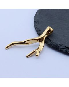 304 Stainless Steel Privezak Koral 48x30 mm/1 kom Gold IP...26SS03-B-G